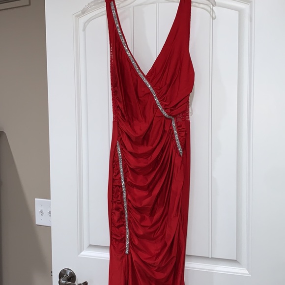 NWT Red and Silver Maxi Dress - Picture 3 of 7